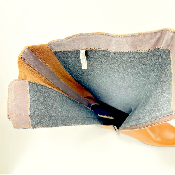 📌SOLD📌 BUSSOLA STYLE ANTWERPEN TAN LEATHER TALL BOOTS - Picture 13 of 16